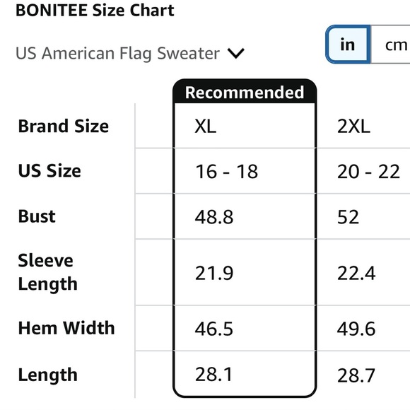 BONITEE Red American Flag Sweater V-Neck Long Sleeve Knit Pullover – Size XL - Picture 11 of 11